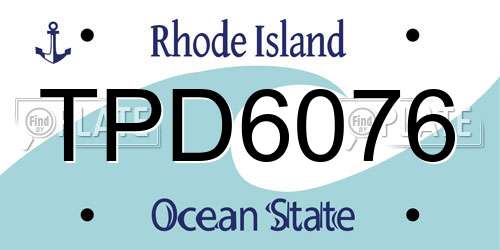 TPD6076 Rhode Island License Plate