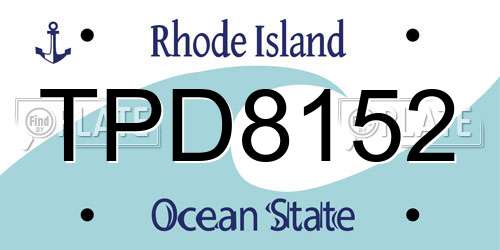 TPD8152 Rhode Island License Plate