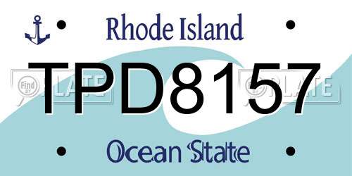 TPD8157 Rhode Island License Plate