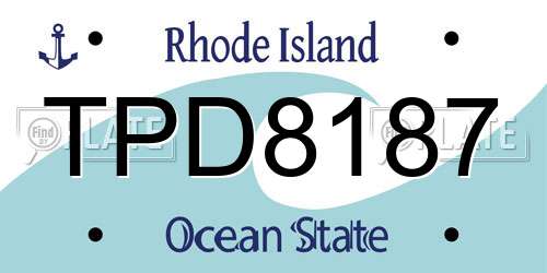 TPD8187 Rhode Island License Plate