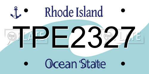 TPE2327 Rhode Island License Plate
