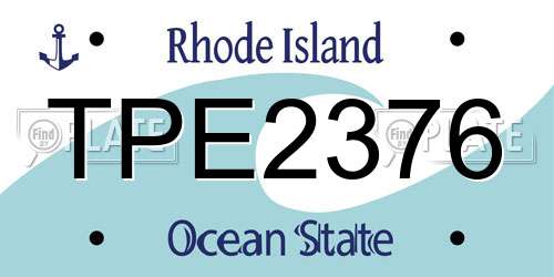 TPE2376 Rhode Island License Plate