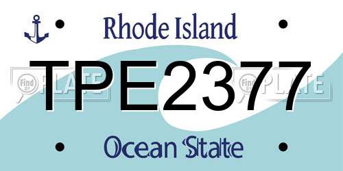 TPE2377 Rhode Island License Plate