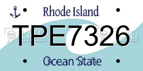 TPE7326 Rhode Island License Plate