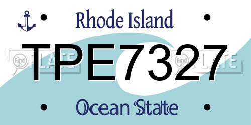 TPE7327 Rhode Island License Plate