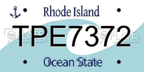 TPE7372 Rhode Island License Plate