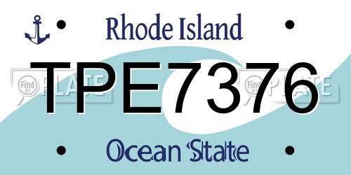 TPE7376 Rhode Island License Plate