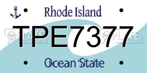TPE7377 Rhode Island License Plate