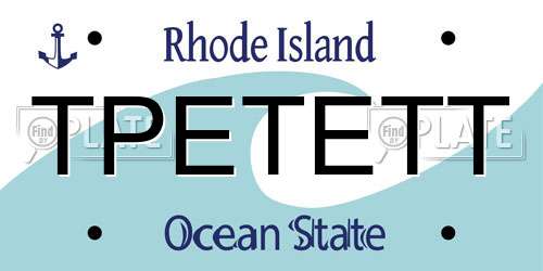 TPETETT Rhode Island License Plate