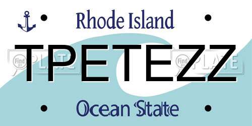 TPETEZZ Rhode Island License Plate
