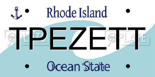 TPEZETT Rhode Island License Plate