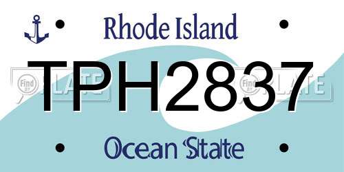 TPH2837 Rhode Island License Plate