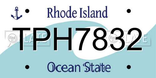 TPH7832 Rhode Island License Plate