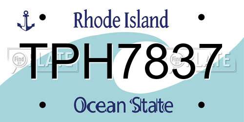 TPH7837 Rhode Island License Plate