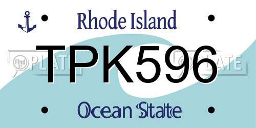 TPK596 Rhode Island License Plate
