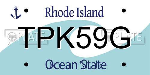 TPK59G Rhode Island License Plate