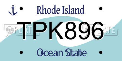 TPK896 Rhode Island License Plate
