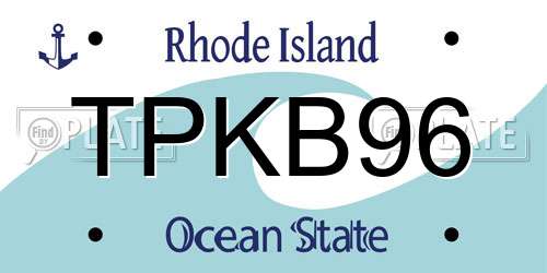 TPKB96 Rhode Island License Plate