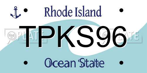 TPKS96 Rhode Island License Plate
