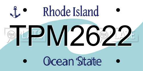 TPM2622 Rhode Island License Plate