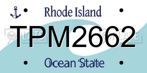 TPM2662 Rhode Island License Plate