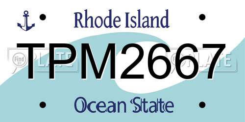 TPM2667 Rhode Island License Plate