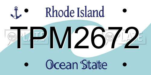 TPM2672 Rhode Island License Plate