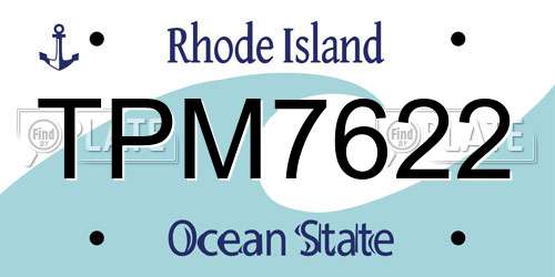 TPM7622 Rhode Island License Plate