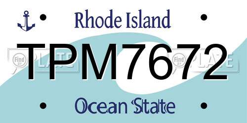 TPM7672 Rhode Island License Plate