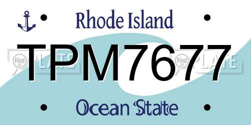 TPM7677 Rhode Island License Plate
