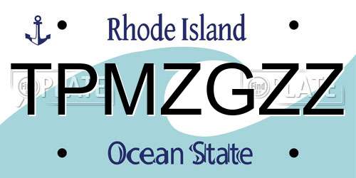 TPMZGZZ Rhode Island License Plate
