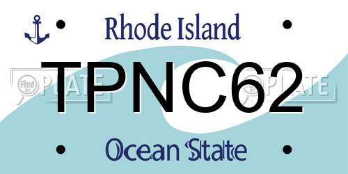 TPNC62 Rhode Island License Plate