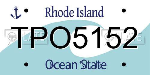 TPO5152 Rhode Island License Plate