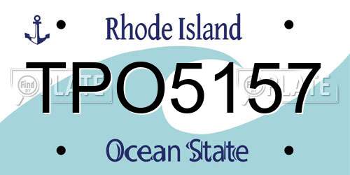 TPO5157 Rhode Island License Plate