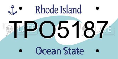 TPO5187 Rhode Island License Plate