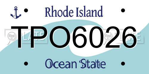 TPO6026 Rhode Island License Plate