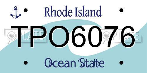 TPO6076 Rhode Island License Plate