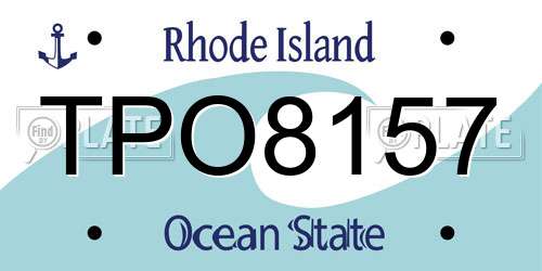 TPO8157 Rhode Island License Plate