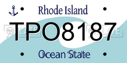 TPO8187 Rhode Island License Plate