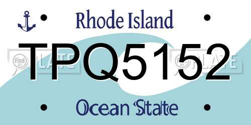 TPQ5152 Rhode Island License Plate