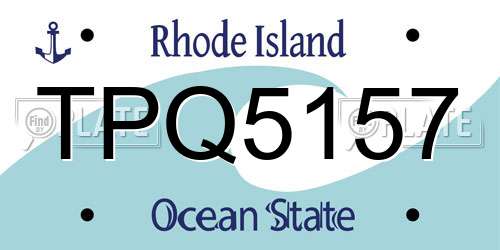 TPQ5157 Rhode Island License Plate