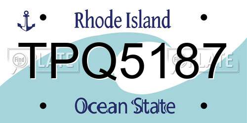 TPQ5187 Rhode Island License Plate