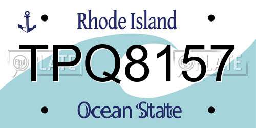 TPQ8157 Rhode Island License Plate