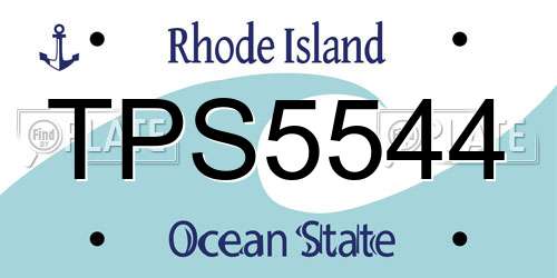 TPS5544 Rhode Island License Plate