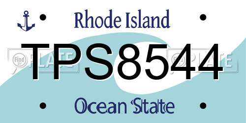TPS8544 Rhode Island License Plate