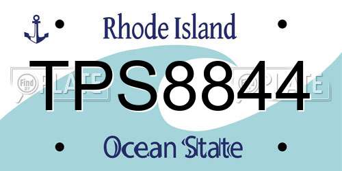 TPS8844 Rhode Island License Plate