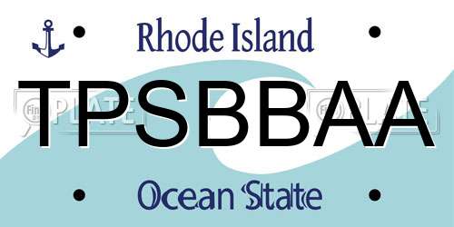 TPSBBAA Rhode Island License Plate