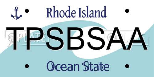 TPSBSAA Rhode Island License Plate