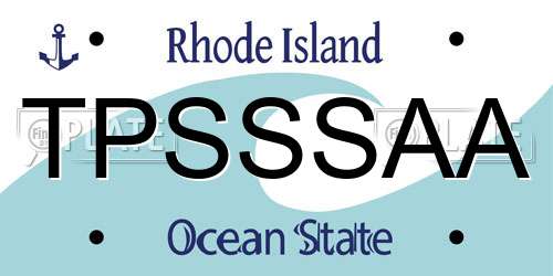 TPSSSAA Rhode Island License Plate