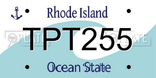 TPT255 Rhode Island License Plate